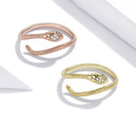 Smart Snake-shaped Electroplating Ring Soul Snake S925 Silver  Ring