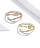 Smart Snake-shaped Electroplating Ring Soul Snake S925 Silver  Ring