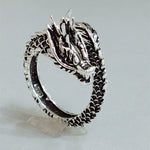 Personalized Retro Domineering Dragon Ring Ring