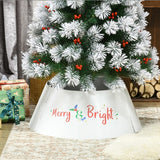 HOMCOM 26 Inch Christmas Tree Collar Ring, Stand Cover For Decor, White