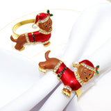 Hotel Christmas Napkin Ring Puppy Napkin Ring Inlaid