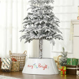 HOMCOM 26 Inch Christmas Tree Collar Ring, Stand Cover For Decor, White