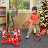 Christmas tree ring children throwing toys