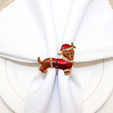 Hotel Christmas Napkin Ring Puppy Napkin Ring Inlaid