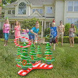 Christmas tree ring children throwing toys