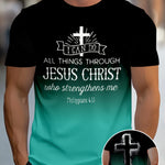 Men 3D Jesus Passion Print Short Sleeve Tops
