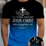 Men 3D Jesus Passion Print Short Sleeve Tops