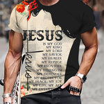 Men 3D Jesus Passion Print Short Sleeve Tops