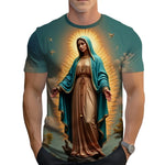 Men 3D Jesus Passion Print Short Sleeve Tops