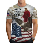 Men 3D Jesus Passion Print Short Sleeve Tops