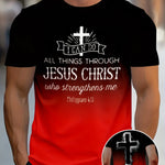 Men 3D Jesus Passion Print Short Sleeve Tops