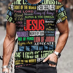 Men 3D Jesus Passion Print Short Sleeve Tops